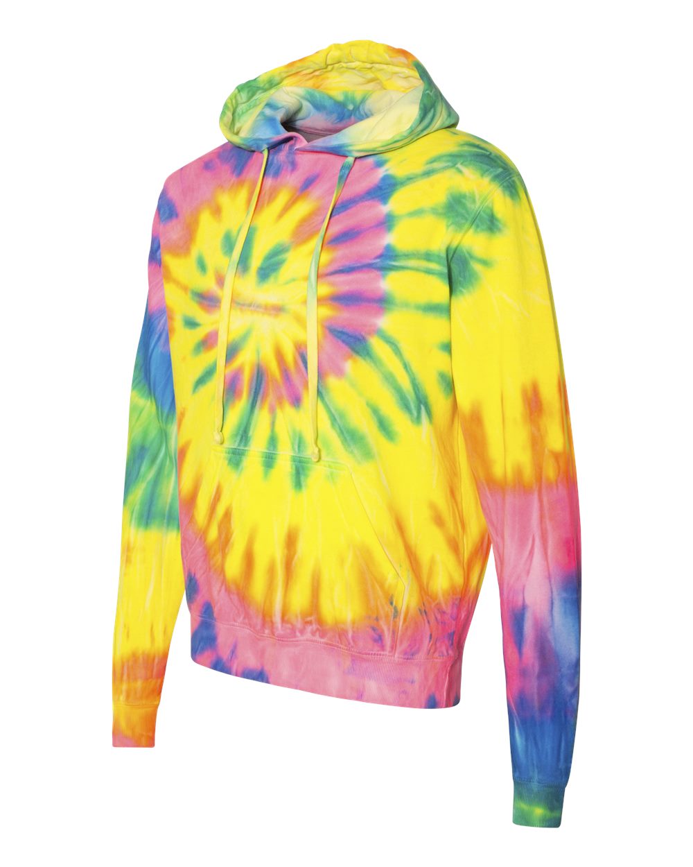 Tie-Dyed 854MS-Multi-Color Spiral Pullover Hooded Sweatshirt